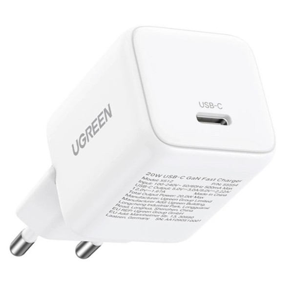 Фото - Сетевое зарядное устройство UGREEN X513 USB-C 30W QC4.0 PD3.0 GaN Fast Charger White (65009)